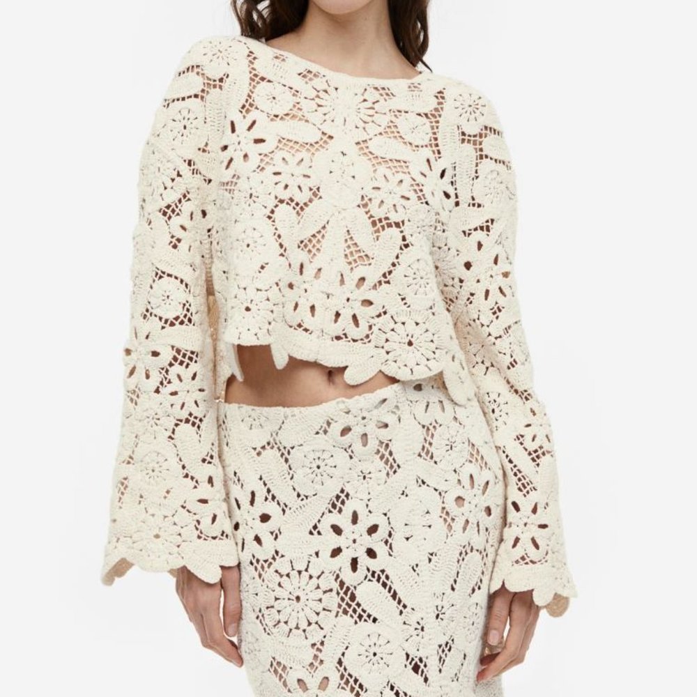 H&M crochet look sweater top
